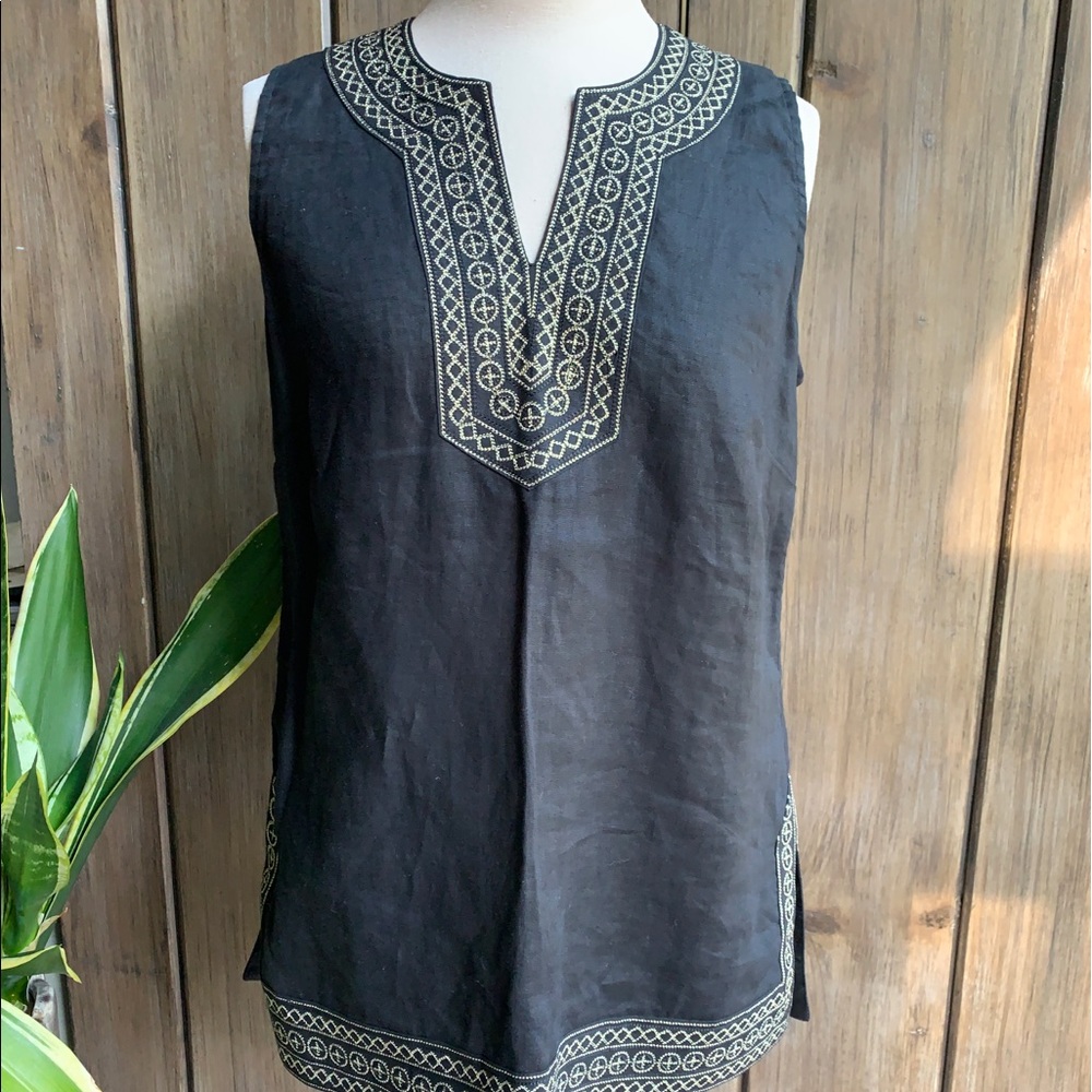 Charter Club • black linen tank